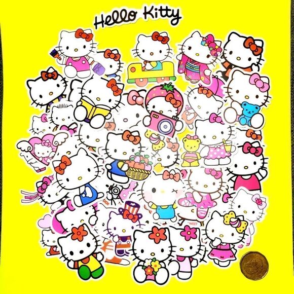 Brand New 50pcs Hello Kitty Waterproof Stickers #1 - Picture 1 of 1